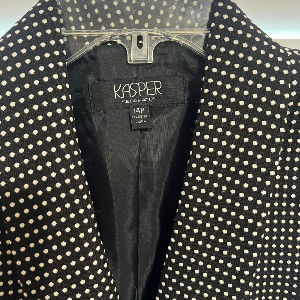 Kasper Black with White poke-a-dots Blazier